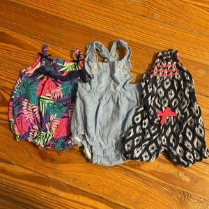 Newborn girl summer rompers